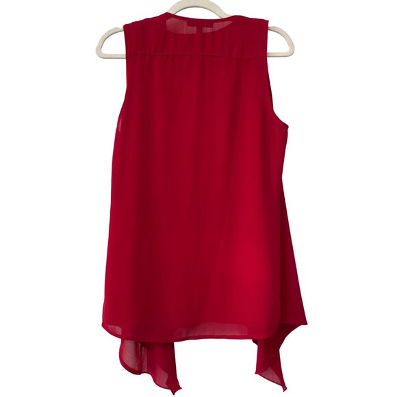 Picadilly Tank Top & Vest Set Small Red Flowy Layered Chiffon Blend Made In Cana - Picture 2 of 10
